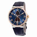 Ulysse Nardin Maxi Marine Automatic Blue Dial Diamond Stainless Steel and 18kt Rose Gold Men's Watch 265-66-BLUE
