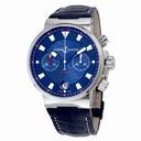 Ulysse Nardin Maxi Marine Blue Seal Chronograph Blue Dial Blue Leather Men's Watch 353-68-BLT