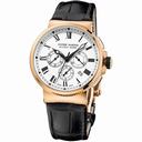 Ulysse Nardin Maxi Marine Chronograph White Dial 18K Rose Gold Automatic Men's Watch 1506-150LE