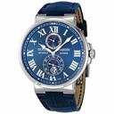 Ulysse Nardin Maxi Marine Chronometer Blue Leather Men's Watch 263-67/43