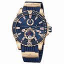 Ulysse Nardin Maxi Marine Diver Blue Dial 18K Rose Gold Automatic Men's Watch 266-10-3C-93