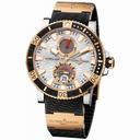 Ulysse Nardin Maxi Marine Diver Silver With Wave Design Dial Automatic Men's Titanium & Rose Gold Watch 265-90-3/91