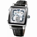 Ulysse Nardin Quadrato Dual Time Silver Dial Black Leather Automatic Men's Watch 243-92CER-601