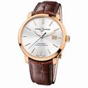 Ulysse Nardin San Marco Classico Silver Dial 18kt Rose Gold Brown Leather Men's Watch 8156-111-2-90