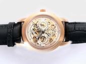 Vacheron Constantin Malte 13580 Yellow Gold Black Ostrich Leather Strap Gold Dial 38mm Watch