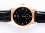 Vacheron Constantin Patrimony 81160 Yellow Gold 38mm Black Crocodile Leather Strap Black Dial Watch
