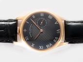 Vacheron Constantin Patrimony 87172/000J-9512 Black Cow Leather Strap Round Black Dial Watch