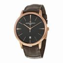 Vacheron Constantin Patrimony Slate Grey Dial Black Leather Men's Watch 85180/000R-9166