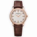 Vacheron Constantin Traditionnelle Silver Dial Diamond Beige Leather Ladies Watch 25558000R-9406