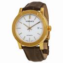 Versace Acron White Dial Brown Leather Men's Watch 17A70D002S497