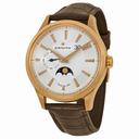 Zenith Captain Moonphase Silver Dial 18kt Rose Gold Brown Leather Men's Watch 18214069102C498