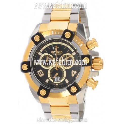 Invicta Arsenal Black Dial Two Tone Stainless Steel Men's Watch 0337