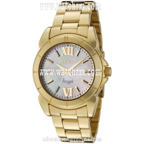 Invicta Angel Mother of Pearl Dial 18kt Gold-plated Ladies Watch 0460