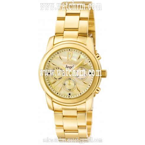 Invicta Angel Multi-Function Mother of Pearl Dial 18kt Gold-plated Ladies Watch 0466