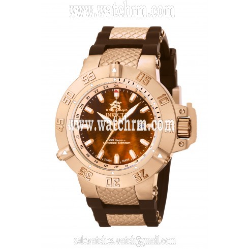 Invicta Subaqua Noma II Mother of Pearl Dial Brown Polyurethane Strap Men's Watch 0739