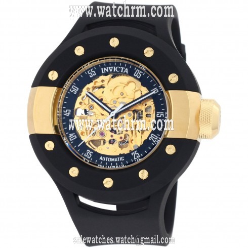Invicta S1 Skeleton Dial Black Rubber Automatic Men's Watch 0868