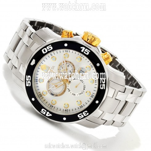 Invicta Pro Diver Chronograph Silver Dial Stainless Steel Men's Watch 10373