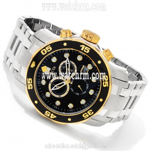 Invicta Pro Diver Chronograph Black Dial Stainless Steel Men's Watch 10380