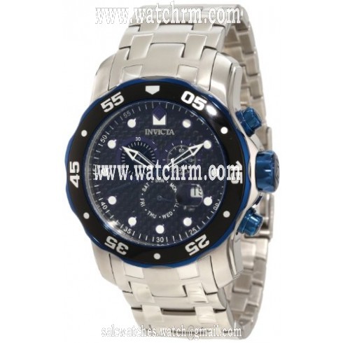 Invicta Pro Diver Scuba Chronograph Black Carbon Fiber Dial Stainless Steel Men's Watch 10381