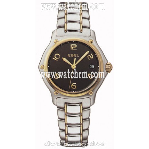 Ebel Black Dial Two-Tone Stainless Steel Quartz Ladies Watch 1087221-15665P