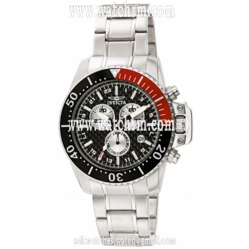 Invicta Pro Diver Chronograph Black Carbon Fiber Dial Stainless Steel Men's Watch 11283