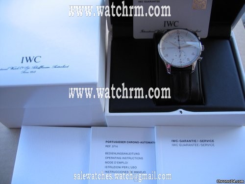 replica IWC PORTUGIESER CHRONO-AUTOMATIC STEEL WHITE DIAL WATCHES 1 