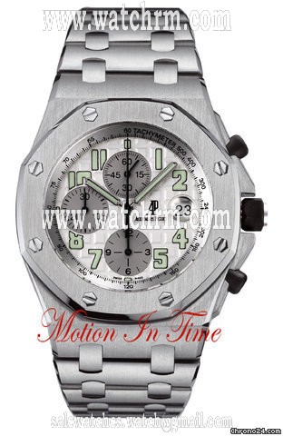 Audemars Piguet ROYAL OAK OFFSHORE STAINLESS STEEL ON BRACELET - WHITE DIAL
