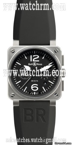 Bell & Ross BR03-94 - STAINLESS STEEL CHRONOGRAPH AUTOMATIC - ON RUBBER