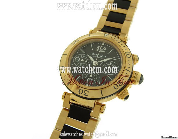 replica Cartier PASHA SEATIMER CHRONOGRAPH ROSE GOLD & BLACK RUBBER LIMITED WATCHES 1 