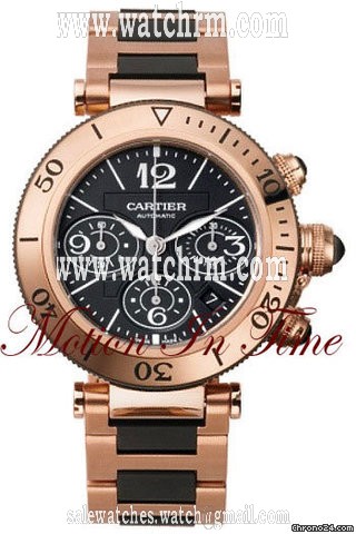 Cartier PASHA SEATIMER CHRONOGRAPH ROSE GOLD & BLACK RUBBER LIMITED