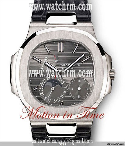 Patek Philippe NAUTILUS 5712G POWER RESERVE MOONPHASE WHITE GOLD SEALED