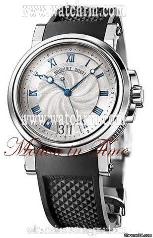 Breguet MARINE BIG DATE STAINLESS STEEL - 5817st -BLACK RUBBER STRAP