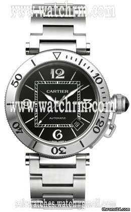 Cartier PASHA SEATIMER MEN'S STAINLESS STEEL BLACK DIAL
