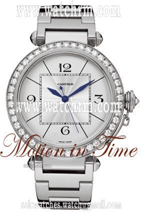 Cartier PASHA 42mm DIAMOND - WHITE GOLD ON BRACELET -AUTOMATIC NEW