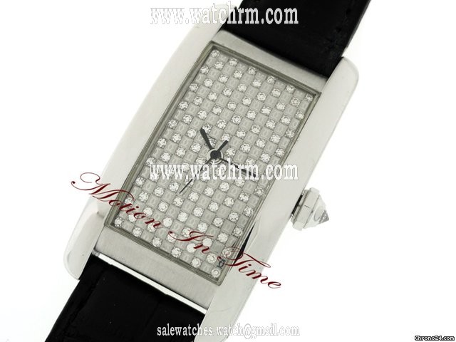 replica Cartier AMERICAN TANK WHITE GOLD MIDSIZE "CADRAN" LIMITED EDITION WATCHES 1 