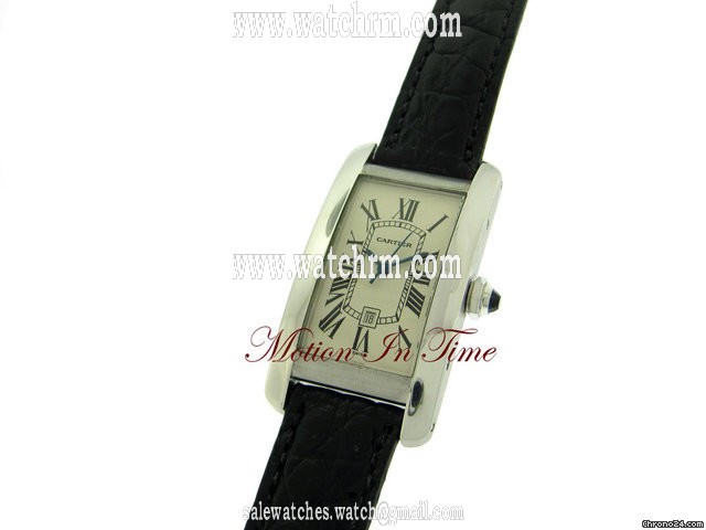 replica Cartier TANK AMERICAN WHITE GOLD - MEDIUM SIZE - AUTOMATIC W/ DATE WATCHES 1
