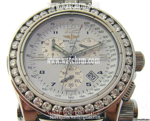 replica Breitling EMERGENCY MISSION 45mm-S/S-WHITE GOLD 6.00CT DIAMOND BEZEL WATCHES 1 