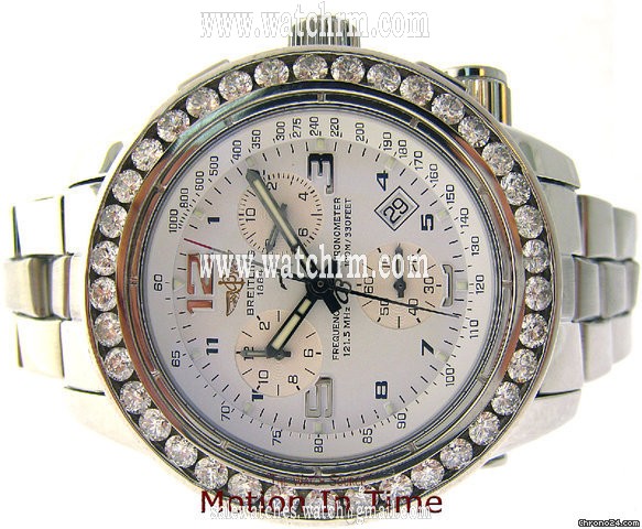 Breitling EMERGENCY MISSION 45mm-S/S-WHITE GOLD 6.00CT DIAMOND BEZEL