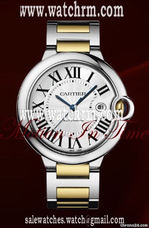 Cartier BALLON BLUE MEN'S 18KT YELLOW GOLD & STEEL AUTOMATIC - NEW