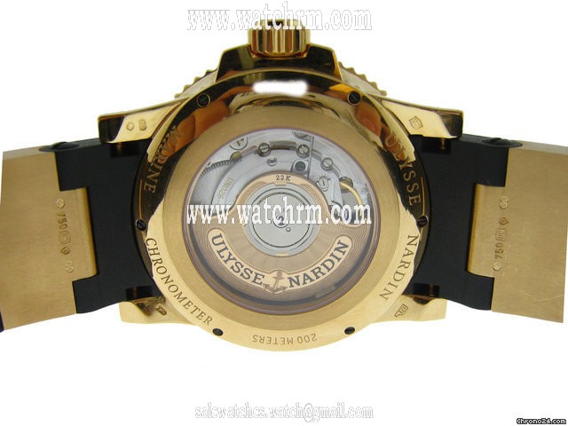 replica Ulysse Nardin MAXI MARINE DIVER CHRONOMETER - ROSE GOLD ON RUBBER 43mm NEW WATCHES 1 