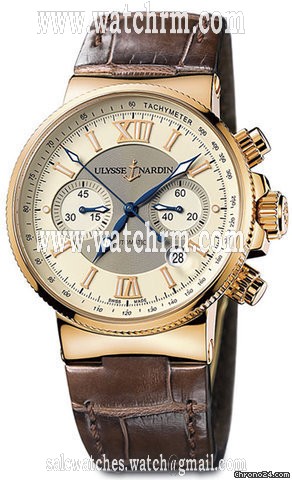 Ulysse Nardin MAXI MARINE ROSE GOLD CHRONOGRAPH AUTOMATIC SKELETON BACK