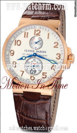 Ulysse Nardin MAXI MARINE CHRONOMETER 41mm ROSE GOLD ON BROWN CROCO STRAP