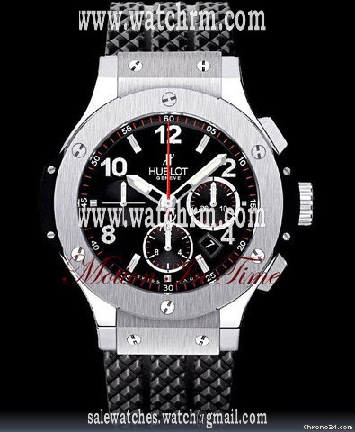 Hublot BIG BANG STAINLESS STEEL - BLACK RUBBER STRAP - 44.5mm - NEW