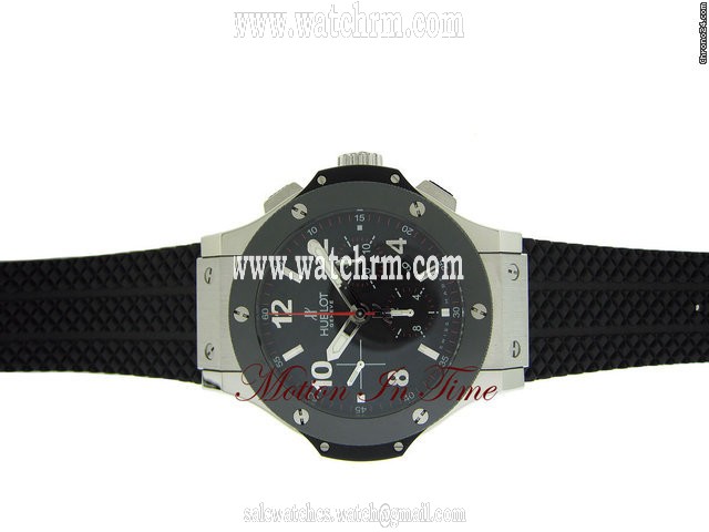 replica Hublot BIG BANG STAINLESS STEEL & BLACK CERAMIC ON RUBBER STRAP-NEW WATCHES 1 