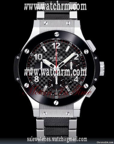 Hublot BIG BANG STAINLESS STEEL & BLACK CERAMIC ON BRACELET