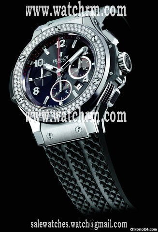 Hublot BIG BANG STAINLESS STEEL DIAMOND ON BLACK RUBBER STRAP - NEW