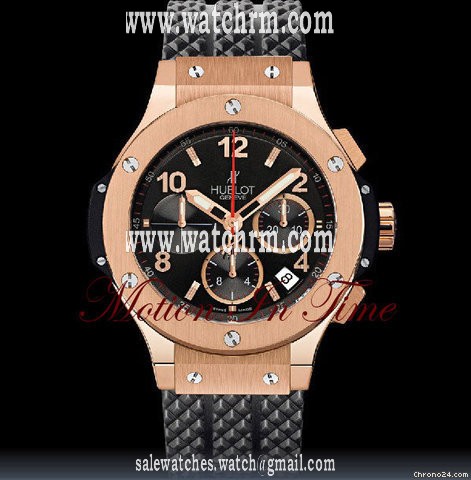 Hublot BIG BANG ROSE GOLD w/ R/G BEZEL ON BLACK RUBBER STRAP - NEW