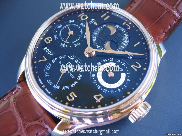 IWC PERPETUAL CALENDAR PINK GOLD BLACK DIAL PORTUGIESER PERPETUAL CALENDAR ROTGOLD