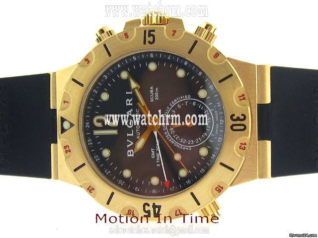 Bulgari BVLGARI DIAGONO PRO AQUA 3-TIME ZONE GMT 200m - YELLOW GOLD