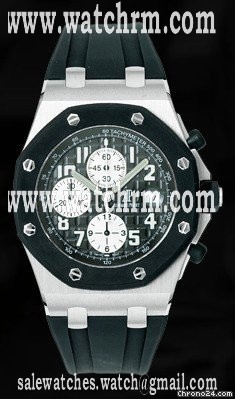 Audemars Piguet AP RUBBERCLAD STAINLESS STEEL -ROYAL OAK OFFSHORE-BLACK DIAL